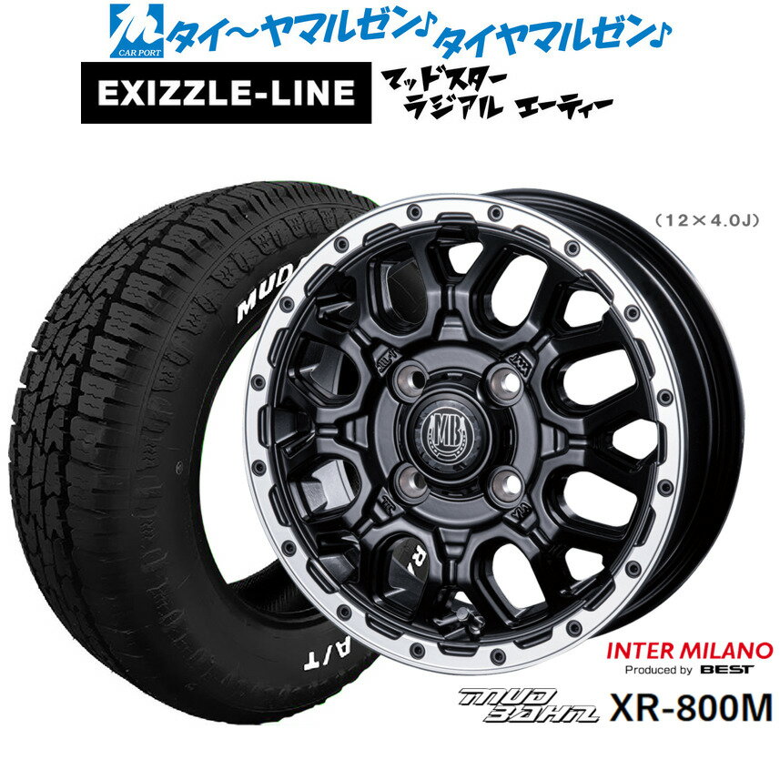 [6/18]最大100%ポイントバック！要エントリー新品 オフロードタイヤ ホイール4本セットインターミラノ マッドバーン XR-800M12インチ 4.0Jエクシズルライン MUDSTAR マッドスター RADIAL ラジアル A/T145/80R12