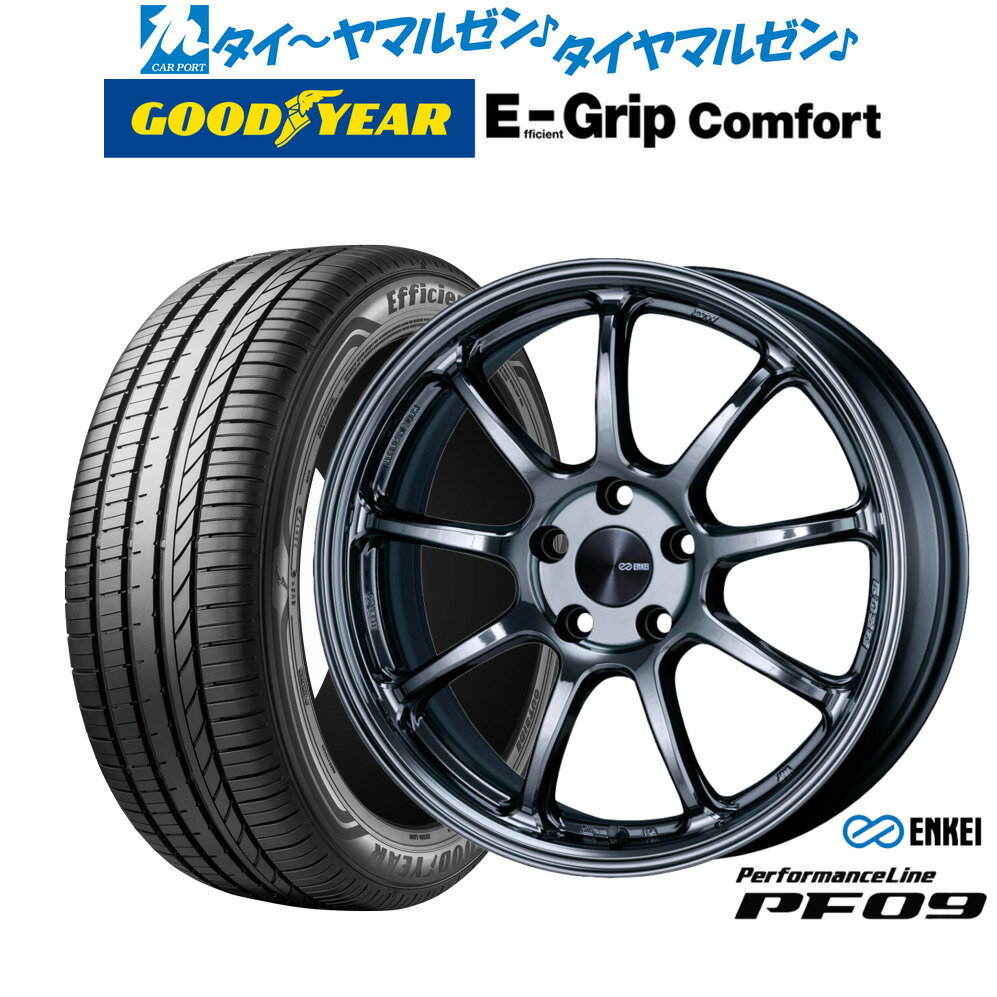 新品 サマータイヤ ホイール4本セットエンケイ PF0918インチ 7.5Jグッドイヤー エフィシエント グリップ コンフォート215/40R18