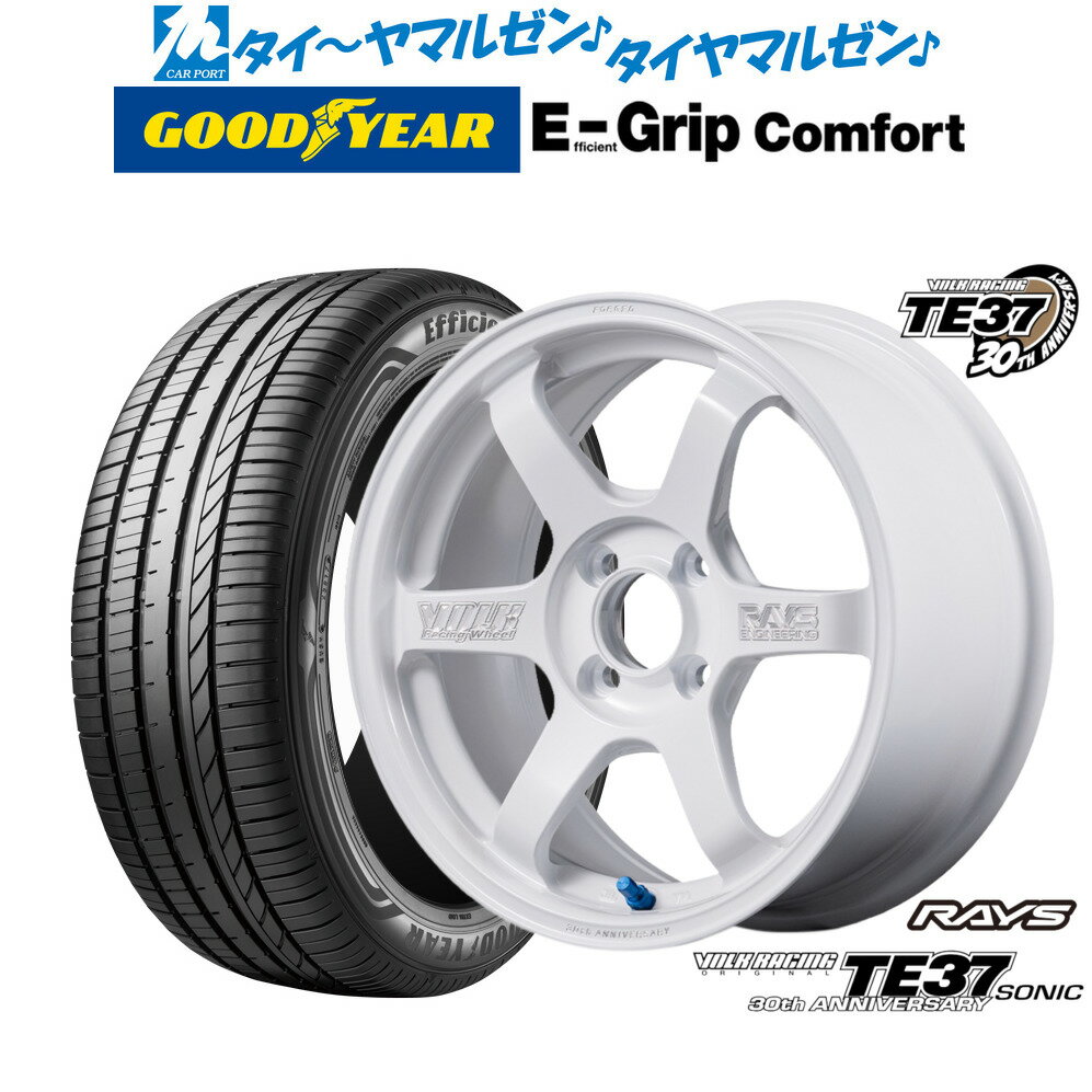 新品 サマータイヤ ホイール4本セットレイズ ボルクレーシング TE37 SONIC(ソニック) 30TH MACHINING Ver.16インチ 6.5Jグッドイヤー エフィシエント グリップ コンフォート195/45R16