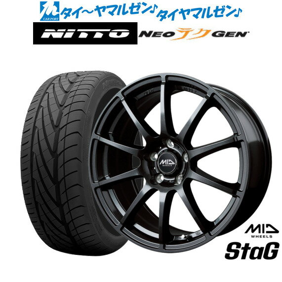 新品 サマータイヤ ホイール4本セットMID ホイールズ スタッグ18インチ 8.0JNITTO NEO GEN 215/40R18