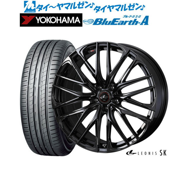 [5/18]ストアポイント3倍!!新品 サマータイヤ ホイール4本セットウェッズ レオニス SK BLACK METAL EDITION18インチ 7.0Jヨコハマ BluEarth ブルーアース A (AE50)235/55R18