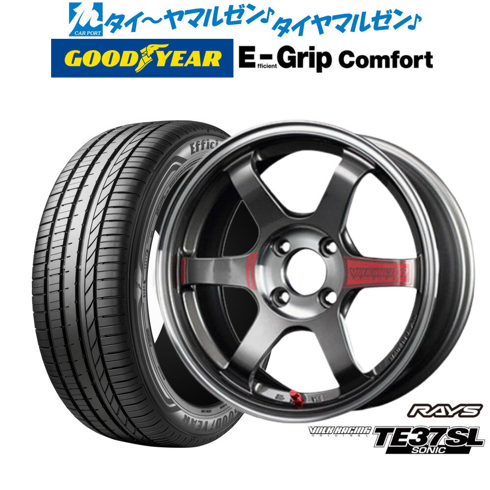 [6/22〜26]割引クーポン配布新品 サマータイヤ ホイール4本セットレイズ ボルクレーシング TE37 SONIC(ソニック)SL16インチ 6.0Jグッドイヤー エフィシエント グリップ コンフォート195/45R16