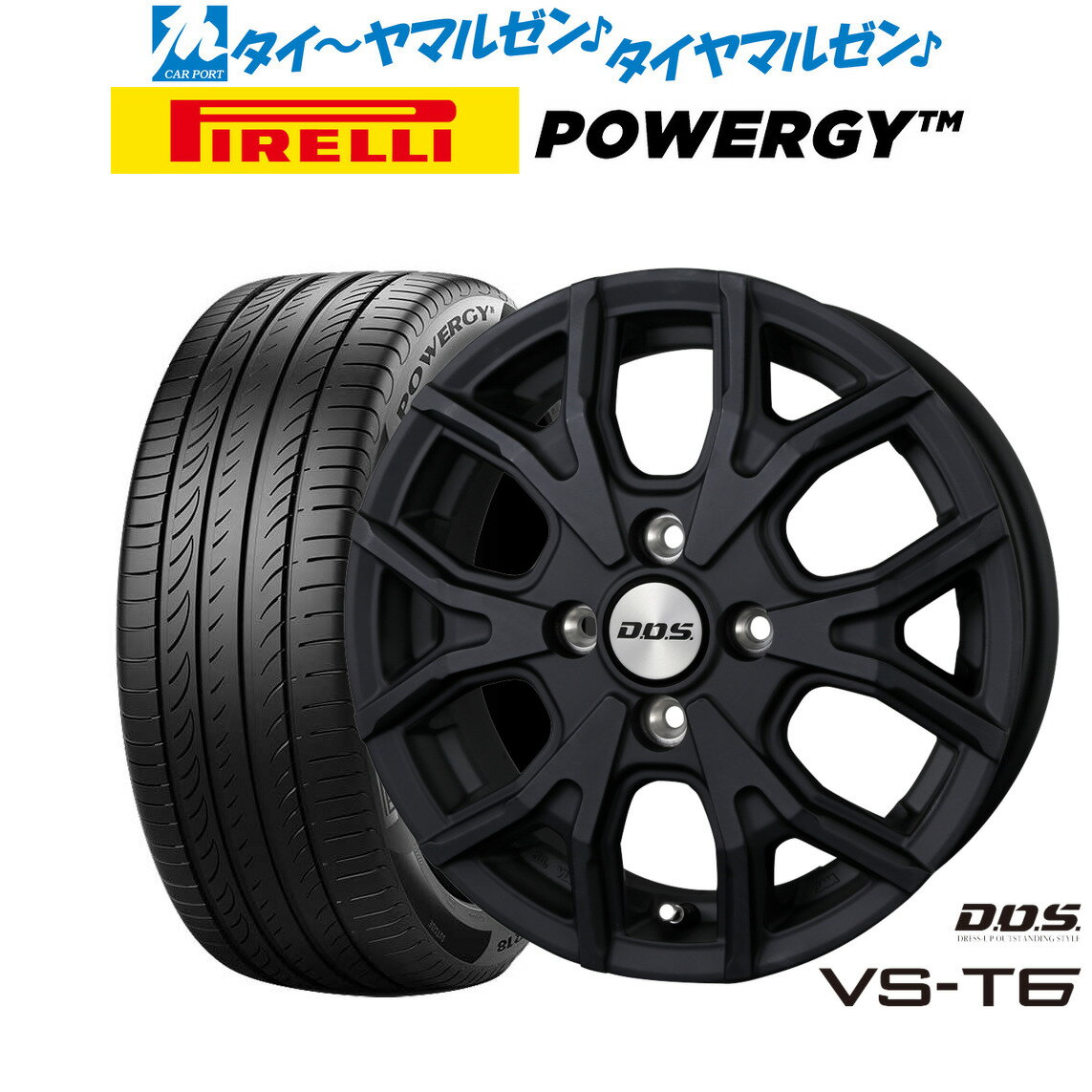 新品 サマータイヤ ホイール4本セットBADX D,O,S(DOS) VS-T615インチ 4.5Jピレリ POWERGY (パワジー)165/55R15