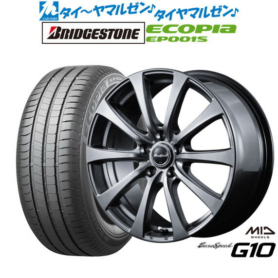 [BF期間]割引クーポン配布新品 サマータイヤ ホイール4本セットMID ユーロスピード G-1015インチ 6.0Jブリヂストン ECOPIA エコピア EP001S195/65R15