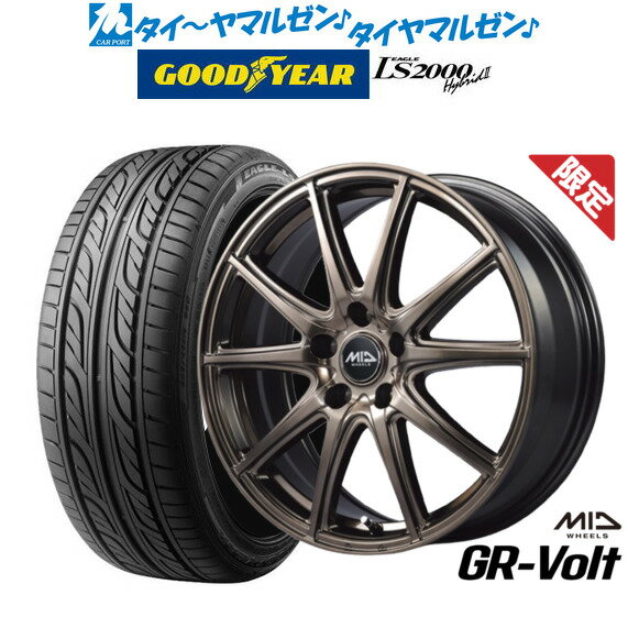 [6/15]割引クーポン配布【数量限定】新品 サマータイヤ ホイール4本セットMID ファイナルスピード GR-Volt(ジーアールボルト)18インチ 7.0Jグッドイヤー イーグル LS2000 ハイブリッド2(HB2)215/40R18
