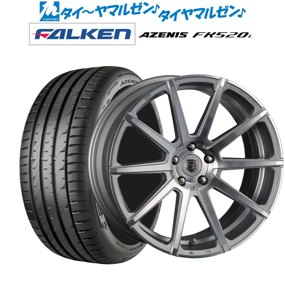 新品 サマータイヤ ホイール4本セットクリムソン クラブリネア マルディニFF19インチ 8.0Jファルケン AZENIS アゼニス FK520L245/35R19