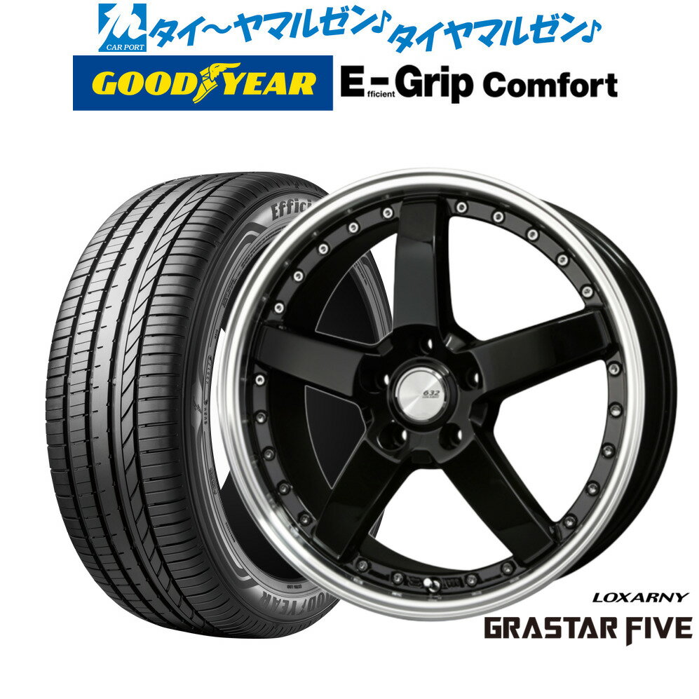 [6月20日]割引クーポン配布新品 サマータイヤ ホイール4本セットBADX ロクサーニ グラスターファイブ19インチ 7.5Jグッドイヤー エフィシエント グリップ コンフォート215/35R19