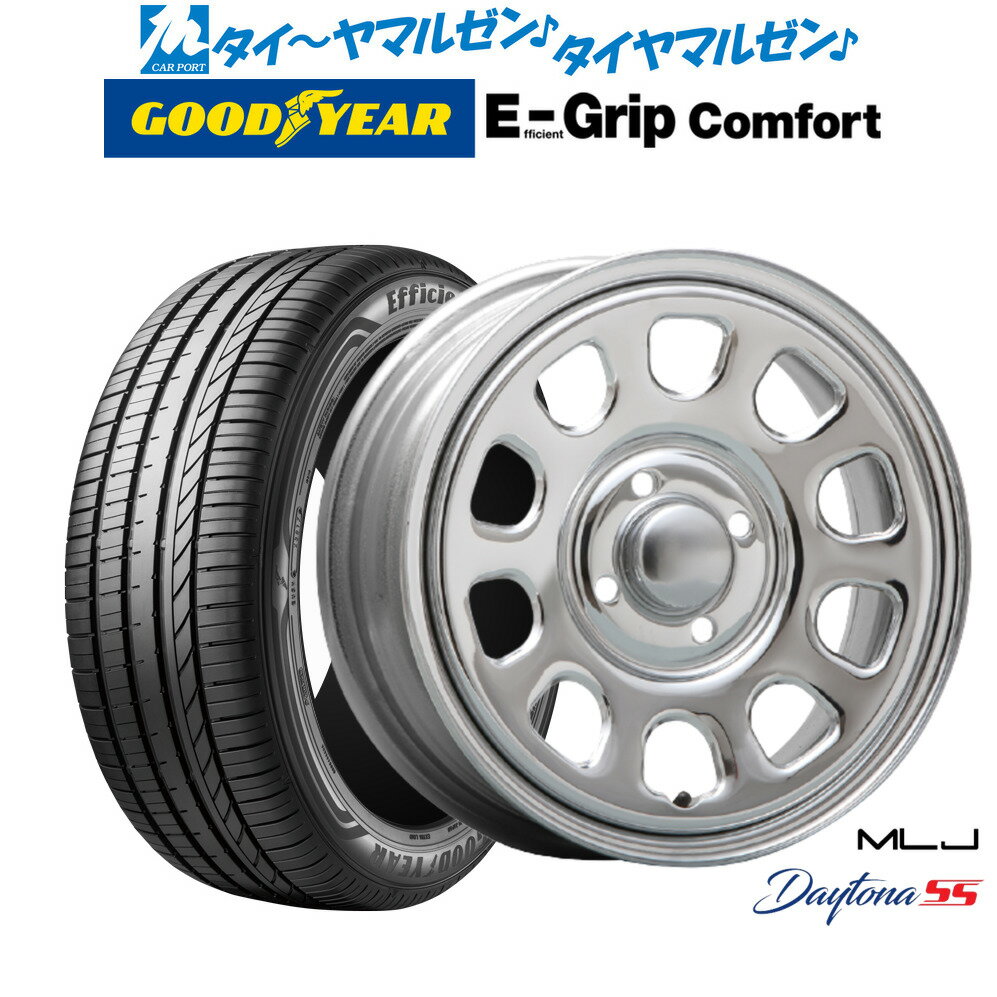 [6/18]最大100%ポイントバック！要エントリー新品 サマータイヤ ホイール4本セットMLJ デイトナ SS14インチ 5.0Jグッドイヤー エフィシエント グリップ コンフォート165/60R14