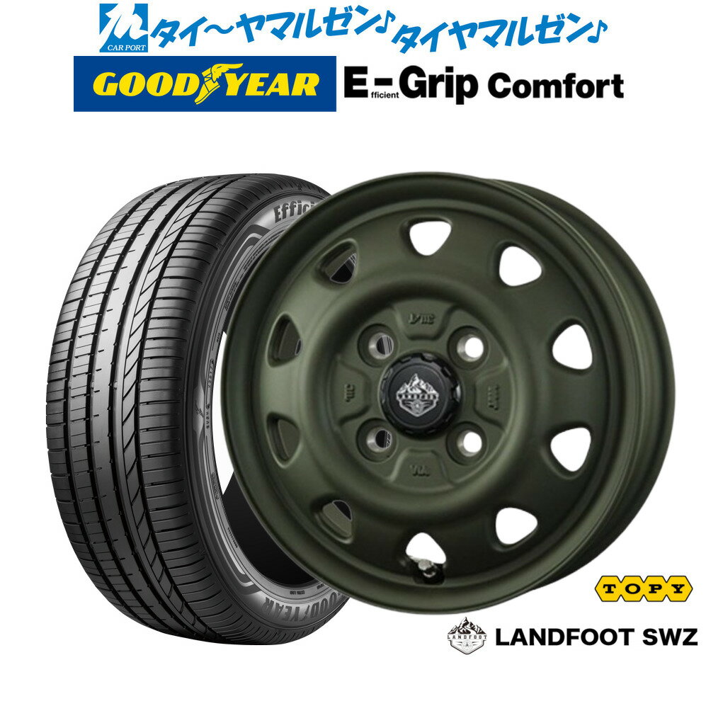 [6/22〜26]割引クーポン配布新品 サマータイヤ ホイール4本セットトピー ランドフット SWZ14インチ 4.5Jグッドイヤー エフィシエント グリップ コンフォート165/55R14
