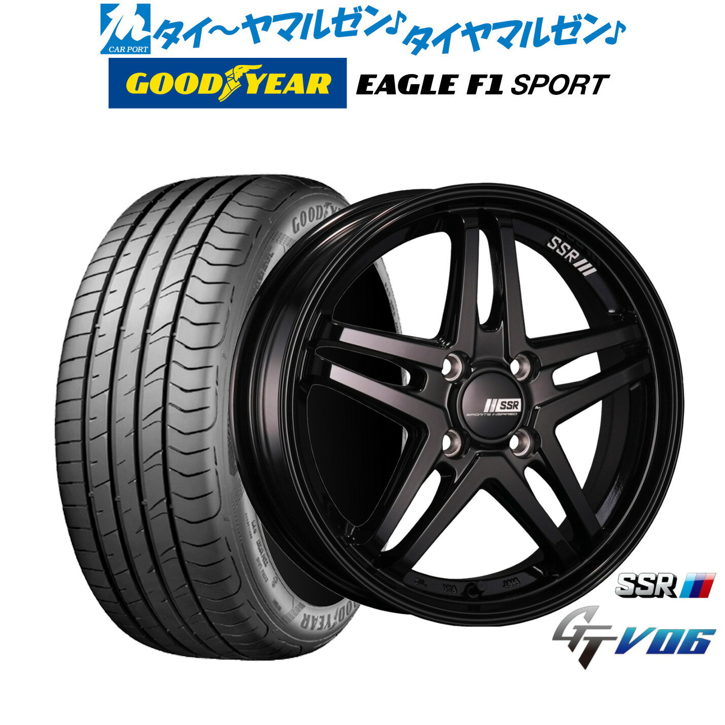 [超ポイントバック祭]P5倍新品 サマータイヤ ホイール4本セットタナベ SSR GT V0616インチ 6.0Jグッドイヤー イーグル F1 SPORT195/50R16