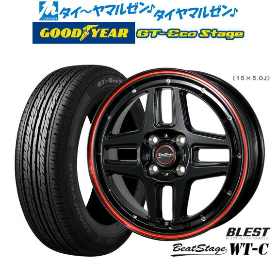最大10万P当たる！大抽選開催中新品 サマータイヤ ホイール4本セットニューレイトン ビートステージ WT-C15インチ 5.0Jグッドイヤー GT-エコ ステージ165/65R15