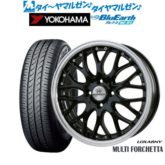 [6/15]割引クーポン配布新品 サマータイヤ ホイール4本セットBADX ロクサーニ マルチフォルケッタ15インチ 5.0Jヨコハマ BluEarth ブルーアース (AE-01)165/55R15