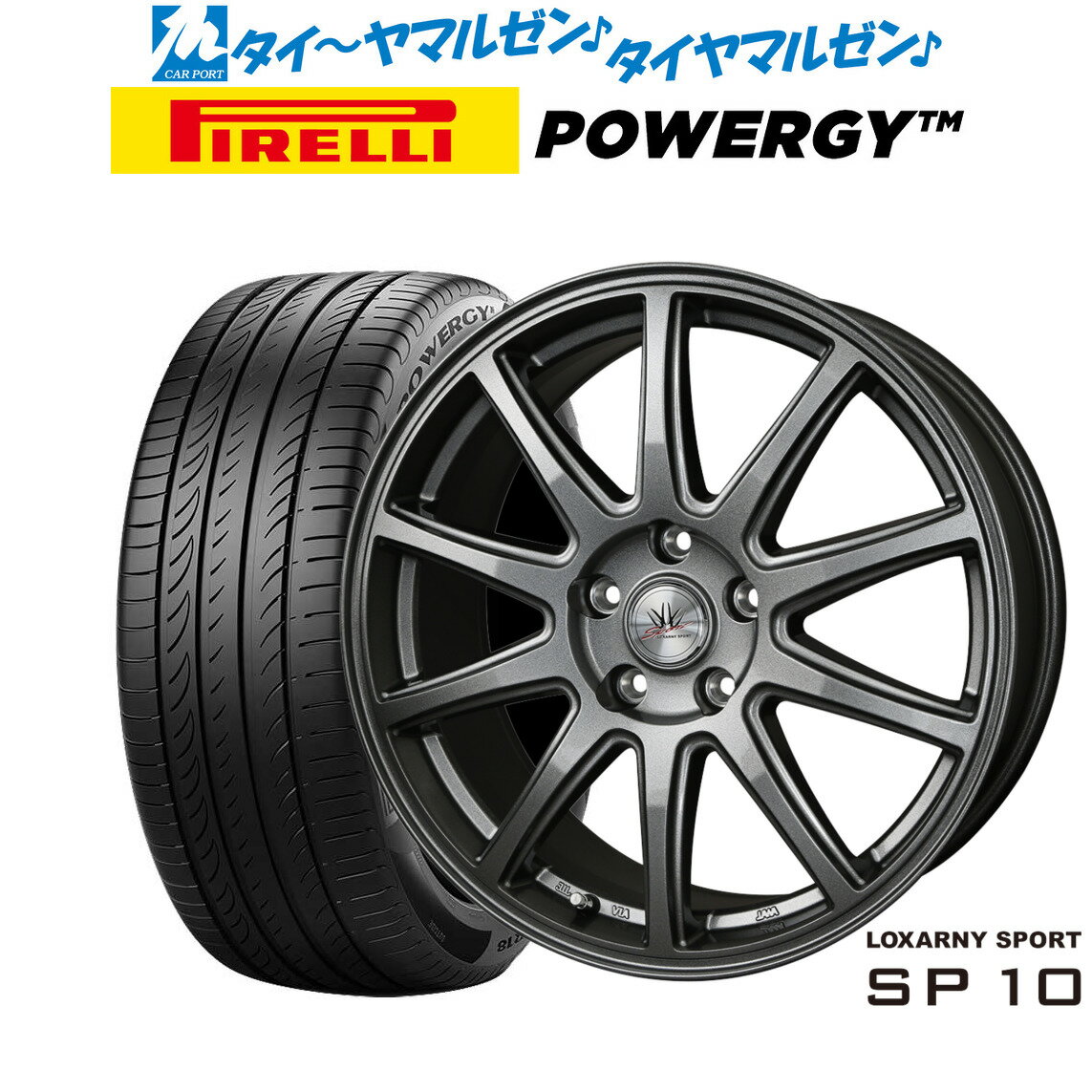 新品 サマータイヤ ホイール4本セットBADX ロクサーニスポーツ SP1018インチ 7.5Jピレリ POWERGY (パワジー)225/40R18