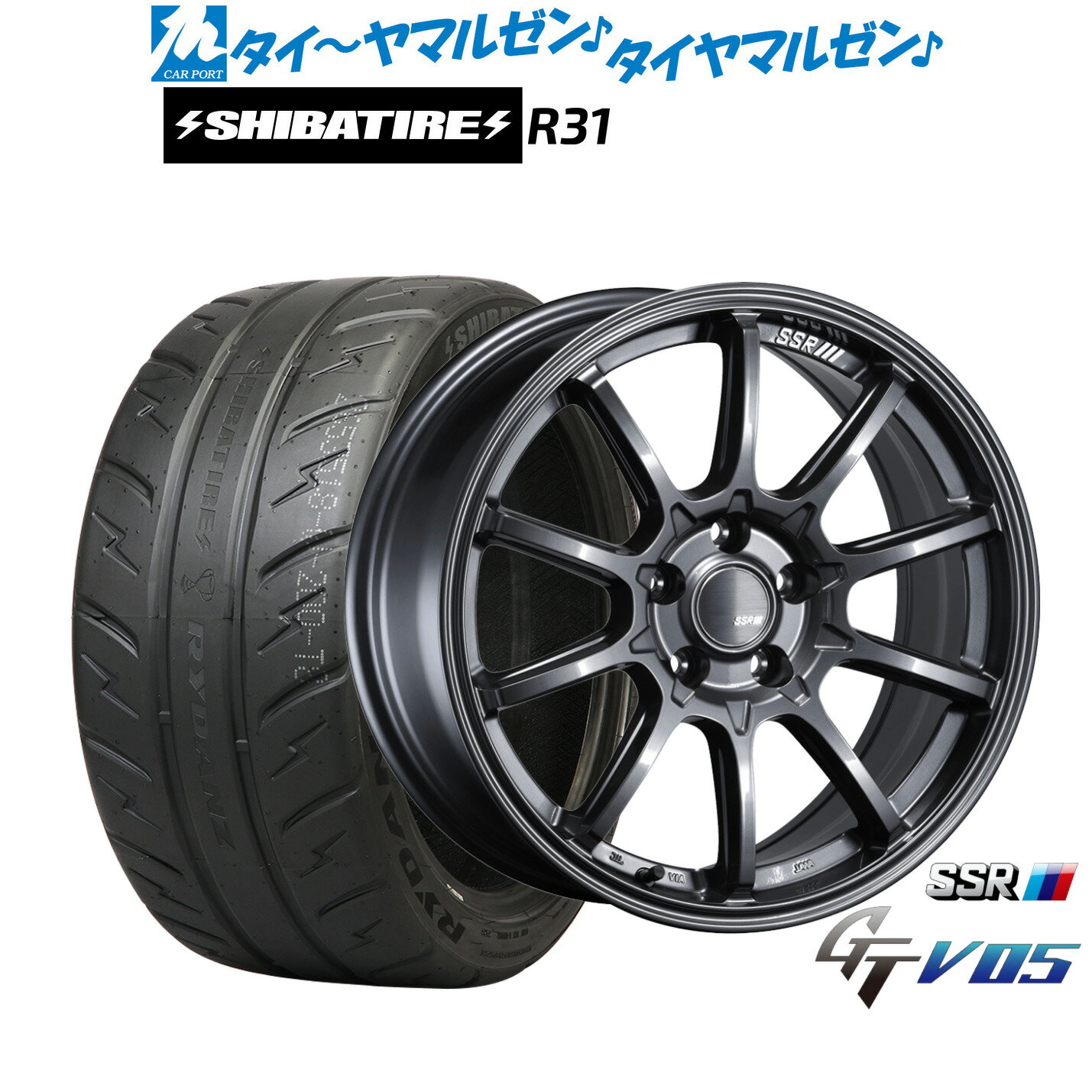 [マラソン期間]割引クーポン配布新品 サマータイヤ ホイール4本セットタナベ SSR GT V0518インチ 7.5JSHIBATIRE シバタイヤ 280R (R31)225/40R18