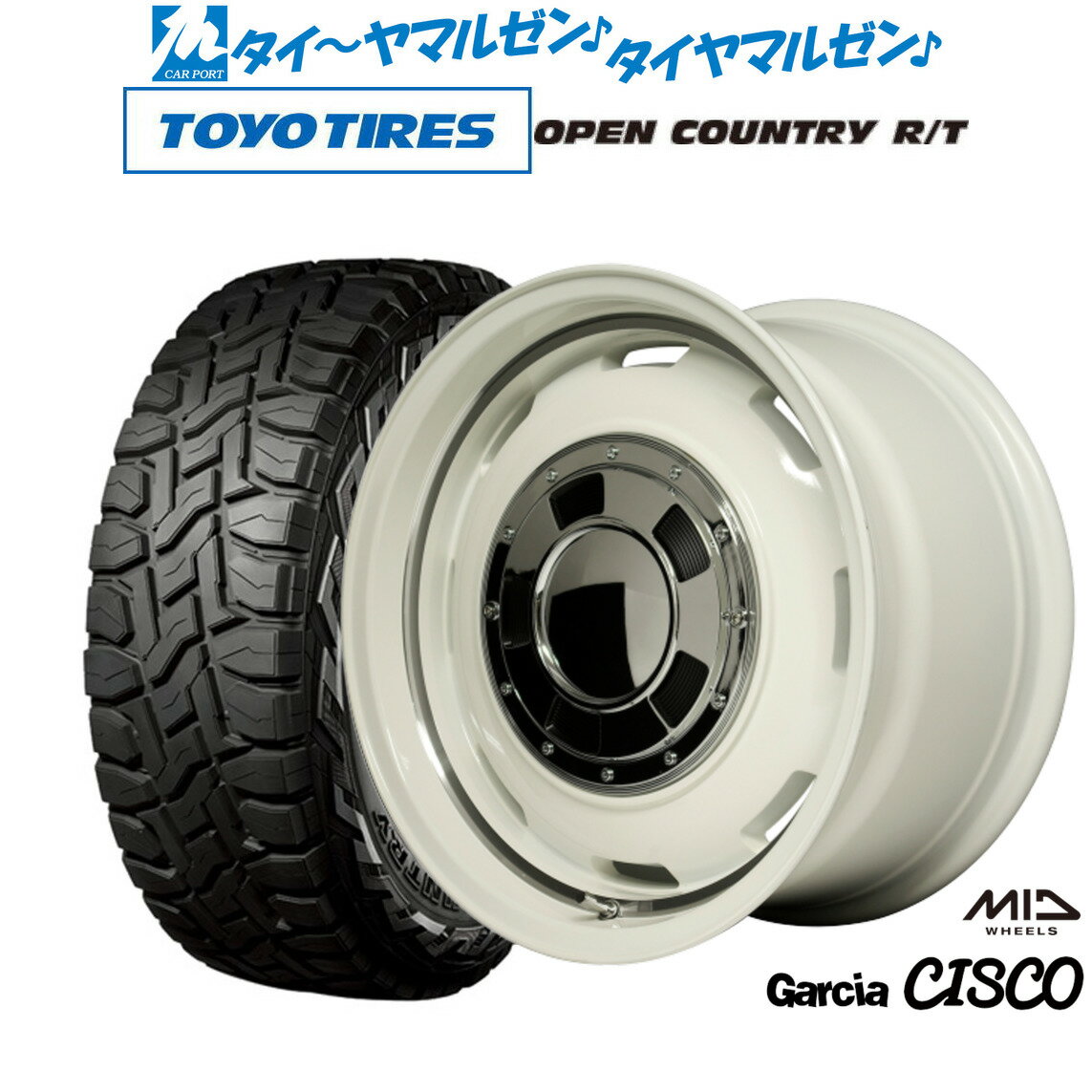 [6/22〜26]割引クーポン配布新品 オフロードタイヤ ホイール4本セットMID ガルシア シスコ14インチ 4.5Jトーヨータイヤ OPEN COUNTRY オープンカントリー RT 155/65R14