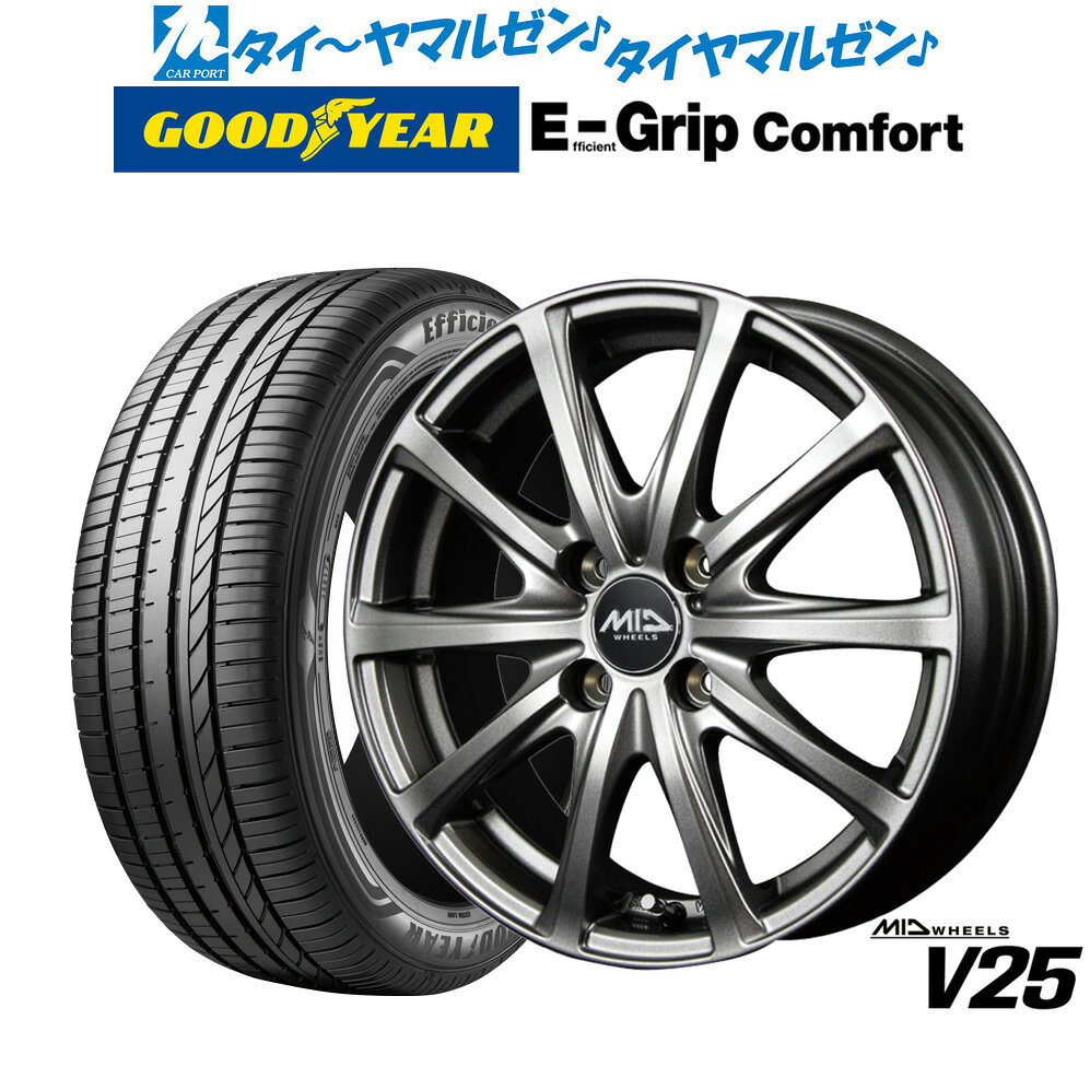 最大10万P当たる！大抽選開催中新品 サマータイヤ ホイール4本セットMID ホイールズ V2515インチ 4.5Jグッドイヤー エフィシエント グリップ コンフォート165/50R15