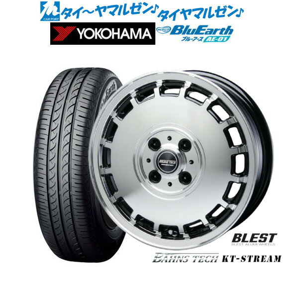 新品 サマータイヤ ホイール4本セットニューレイトン バーンズテック KTストリーム14インチ 4.5Jヨコハマ BluEarth ブルーアース (AE-01)155/55R14