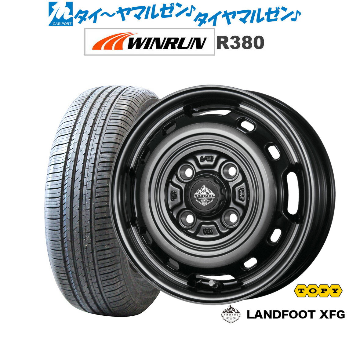 新品 サマータイヤ ホイール4本セットトピー ランドフット XFG14インチ 4.5JWINRUN ウインラン R380155/65R14
