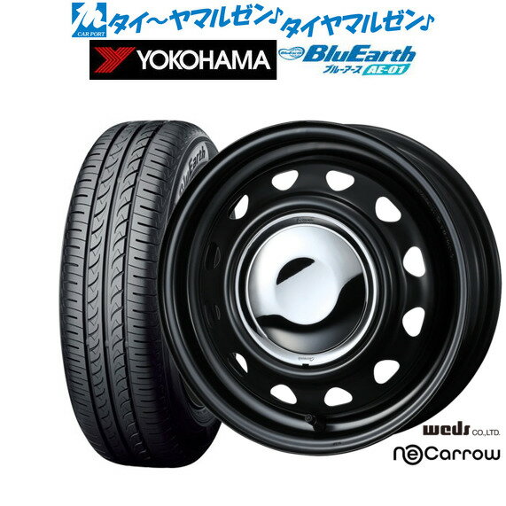 [6/22〜26]割引クーポン配布新品 サマータイヤ ホイール4本セットウェッズ スチール ネオキャロ14インチ 4.5Jヨコハマ BluEarth ブルーアース (AE-01)165/55R14