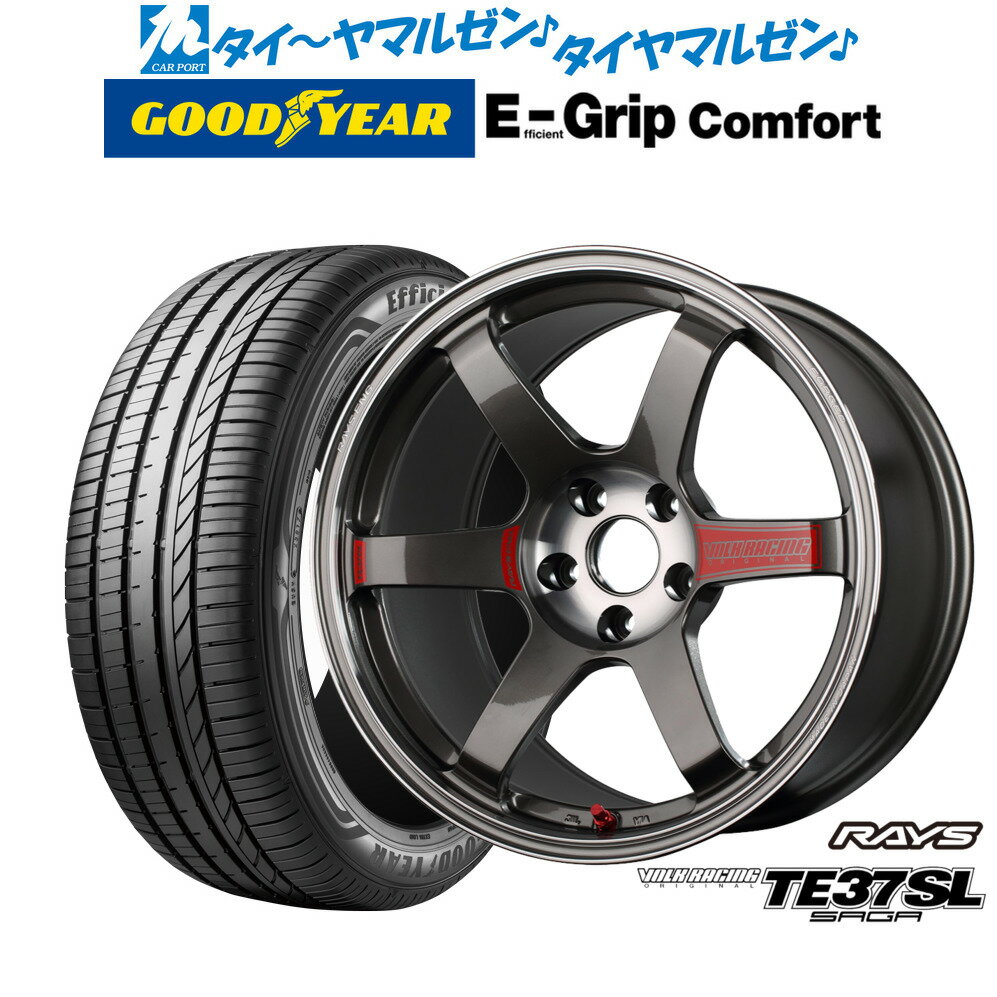 [BF期間]割引クーポン配布新品 サマータイヤ ホイール4本セットレイズ ボルクレーシング TE37 サーガ SL18インチ 8.5Jグッドイヤー エフィシエント グリップ コンフォート225/40R18