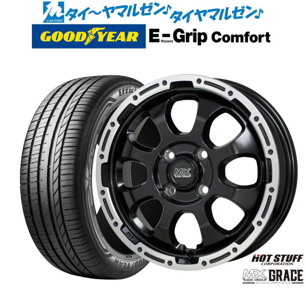 [6/18]最大100%ポイントバック！要エントリー新品 サマータイヤ ホイール4本セットホットスタッフ マッドクロス グレイス15インチ 4.5Jグッドイヤー エフィシエント グリップ コンフォート165/50R15