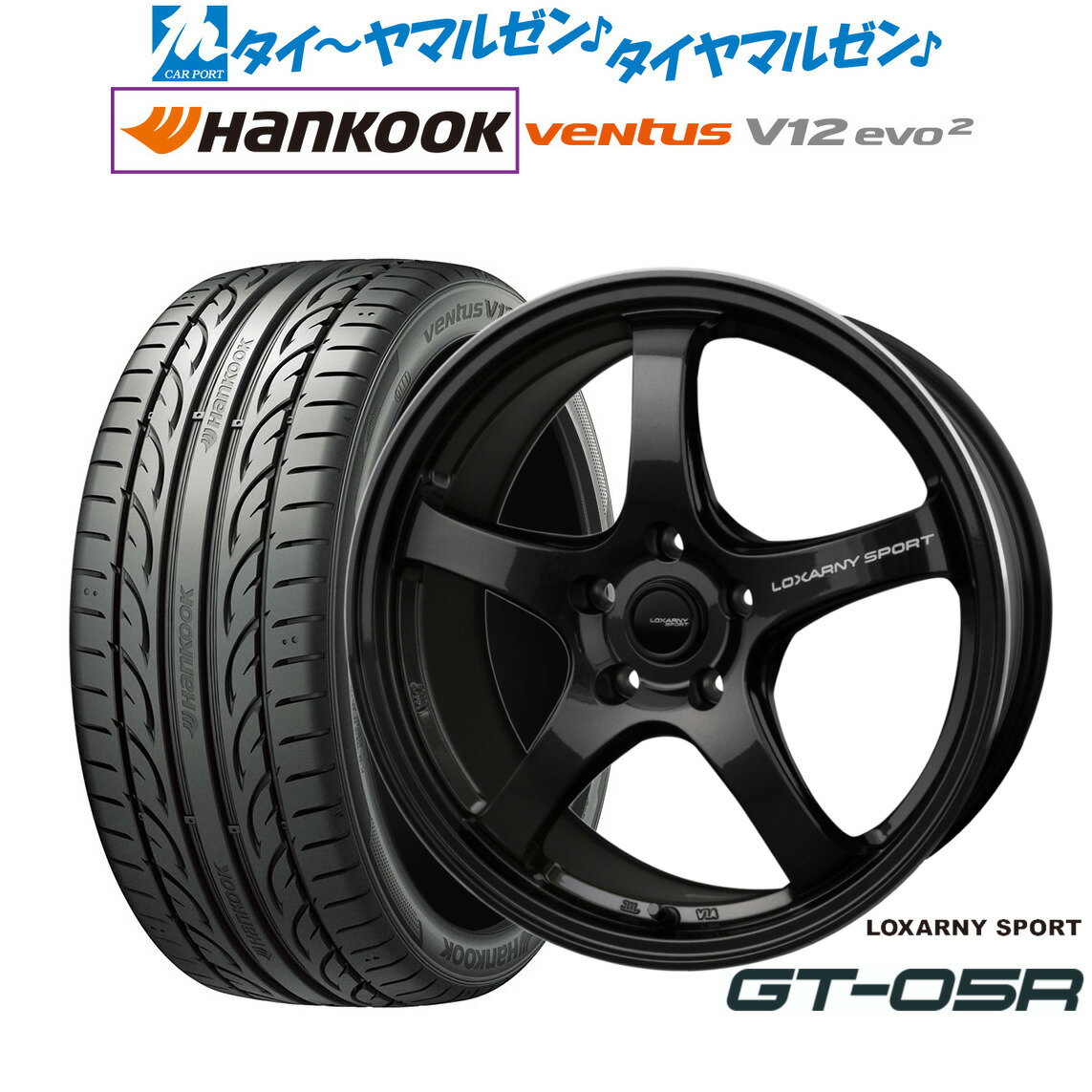 新品 サマータイヤ ホイール4本セットBADX ロクサーニスポーツ GT-05R18インチ 7.5Jハンコック VENTUS V12evo2 (K120)215/45R18