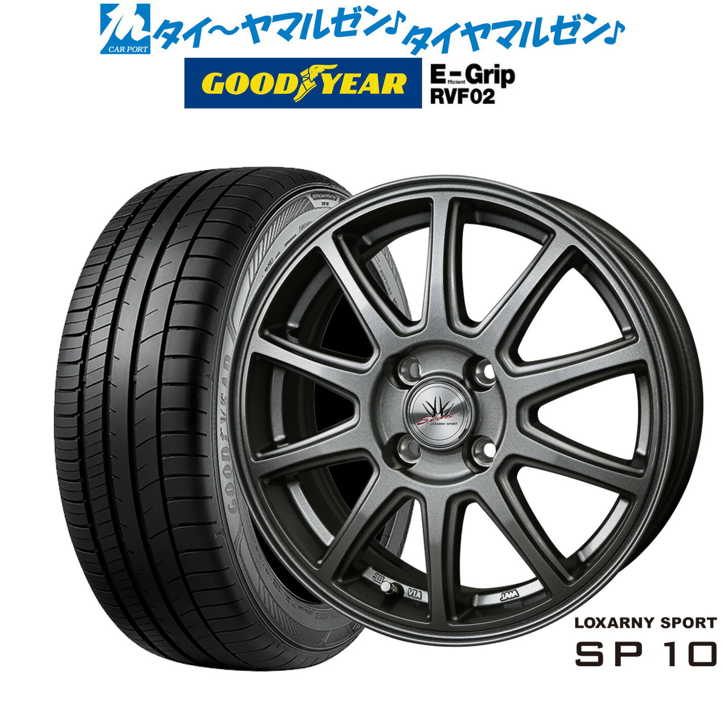 [SS期間限定]割引クーポン配布新品 サマータイヤ ホイール4本セットBADX ロクサーニスポーツ SP1015インチ 5.5Jグッドイヤー エフィシエント グリップ RVF02175/55R15