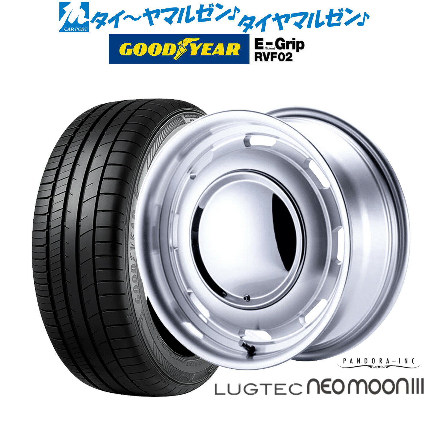 [6/15]割引クーポン配布新品 サマータイヤ ホイール4本セットパンドラ ラグテック ネオムーン315インチ 5.0Jグッドイヤー エフィシエント グリップ RVF02165/55R15