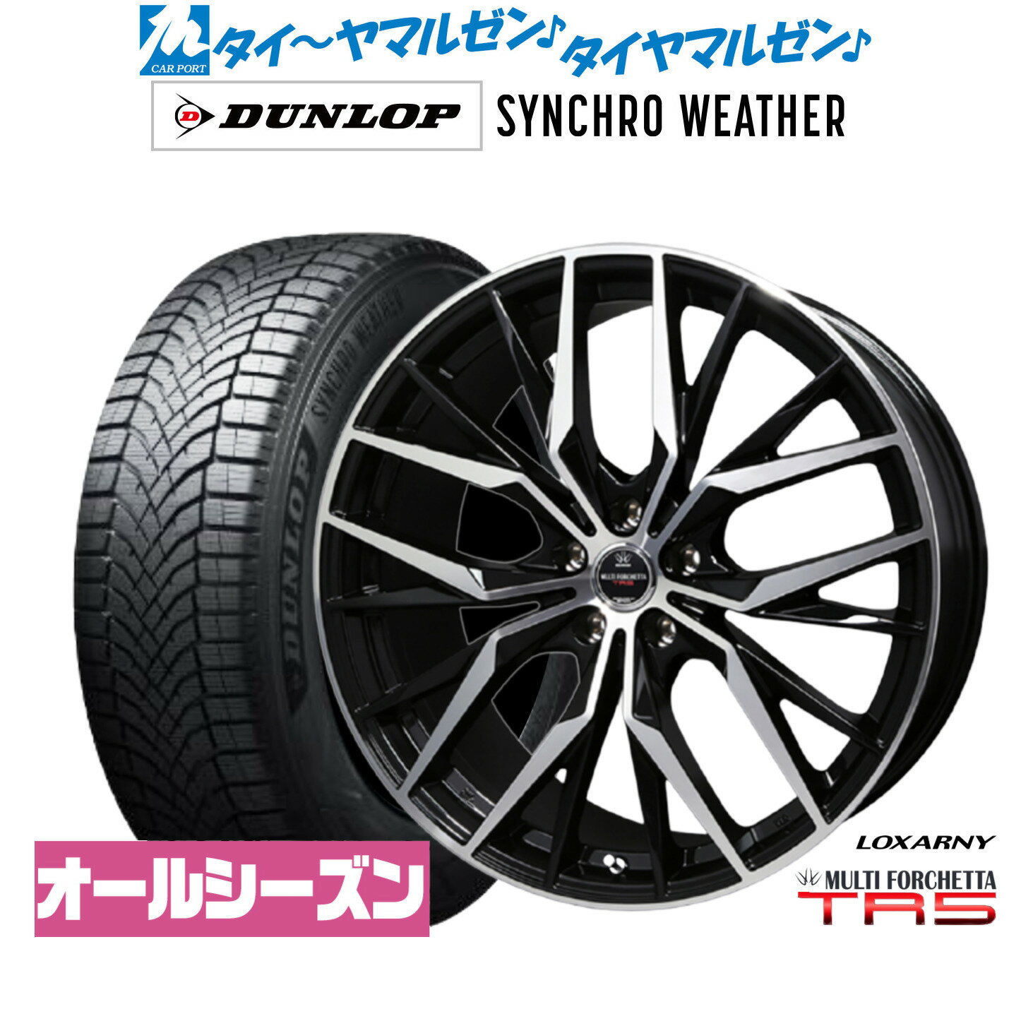 [12/1]ストアポイント5倍！新品 サマータイヤ ホイール4本セットBADX ロクサーニ マルチフォルケッタ TR519インチ 7.5Jダンロップ SYNCHRO WEATHER シンクロウェザー 245/40R19