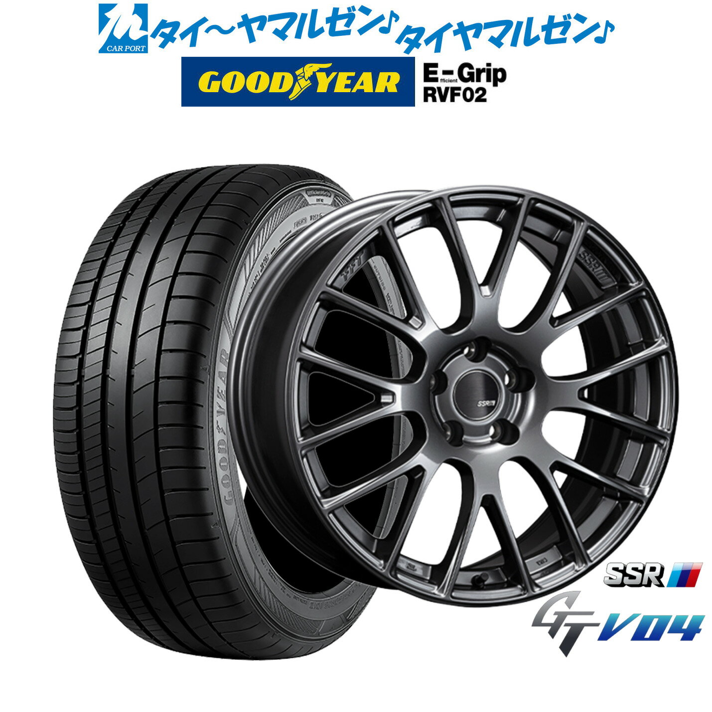 [SS期間限定]割引クーポン配布新品 サマータイヤ ホイール4本セットタナベ SSR GT V0417インチ 7.0Jグッドイヤー エフィシエント グリップ RVF02225/55R17