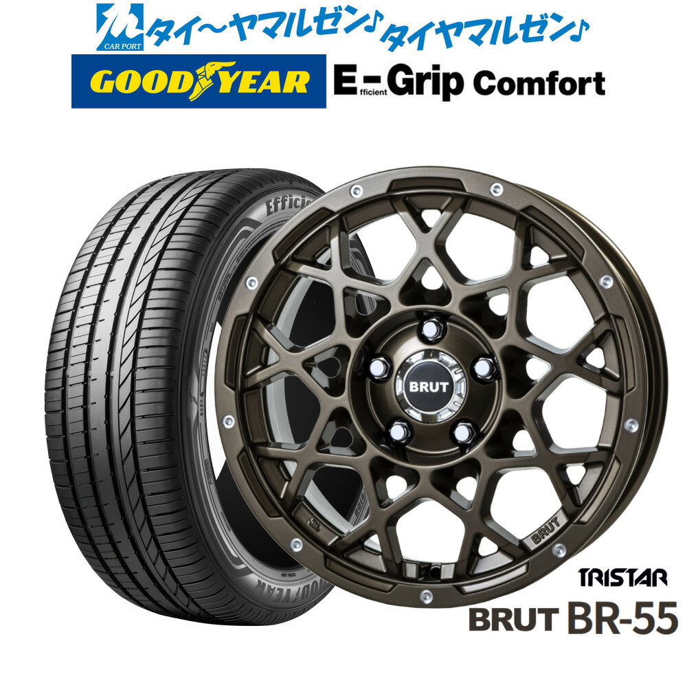 [6/22〜26]割引クーポン配布新品 サマータイヤ ホイール4本セットトライスター BRUT BR-5516インチ 6.5Jグッドイヤー エフィシエント グリップ コンフォート205/65R16