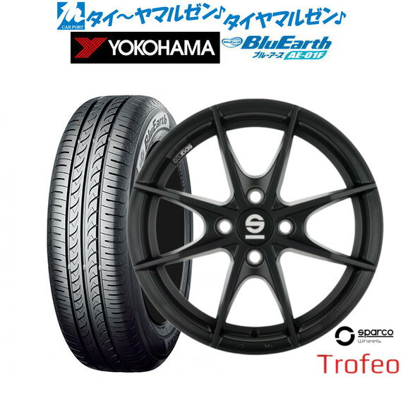[SS期間]割引クーポン配布新品 サマータイヤ ホイール4本セットOZ スパルコ sparco TROFEO(トロフェオ)15インチ 6.0Jヨコハマ BluEarth ブルーアース (AE-01F)175/65R15