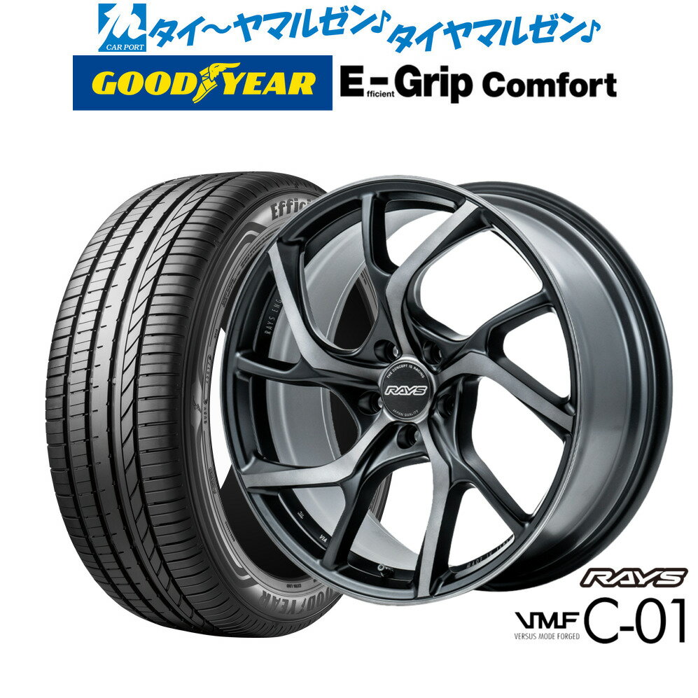 [SS期間]割引クーポン配布新品 サマータイヤ ホイール4本セットレイズ VMF C-01 PREMIUM19インチ 8.5Jグッドイヤー エフィシエント グリップ コンフォート245/35R19