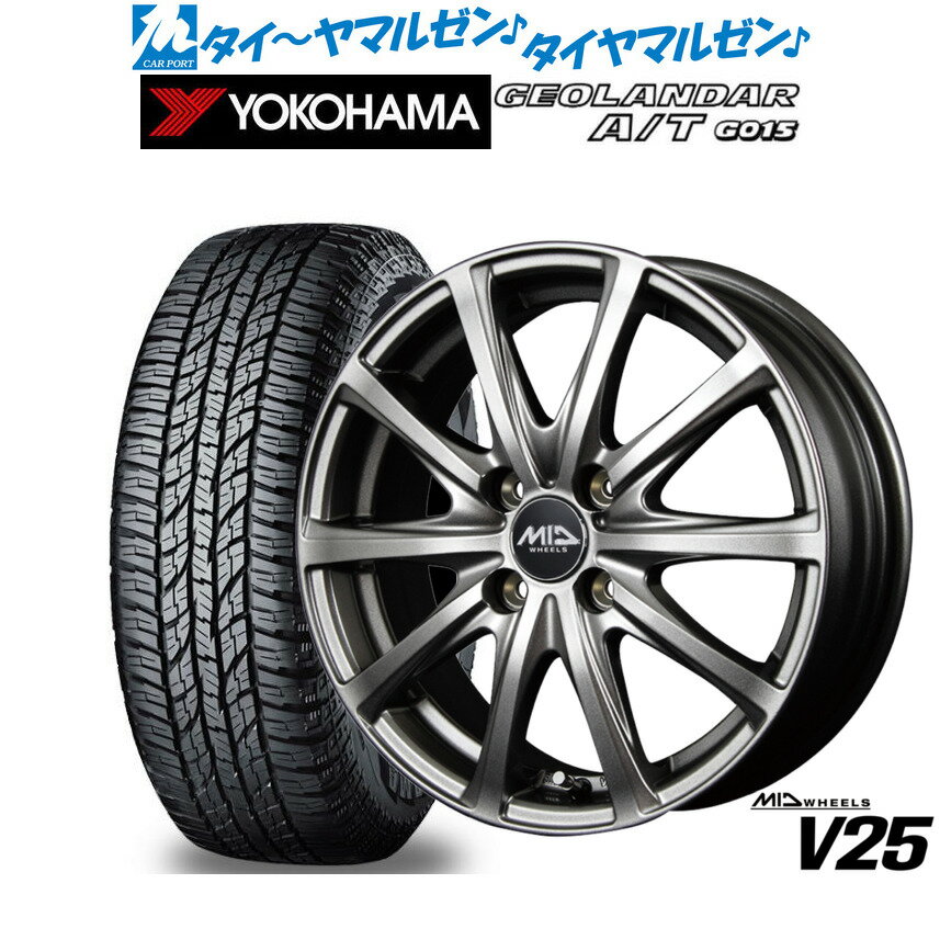 [マラソン期間]P最大42倍&クーポン配布新品 オフロードタイヤ ホイール4本セットMID ホイールズ V2515インチ 4.5Jヨコハマ GEOLANDAR ジオランダー AT(G015)165/60R15