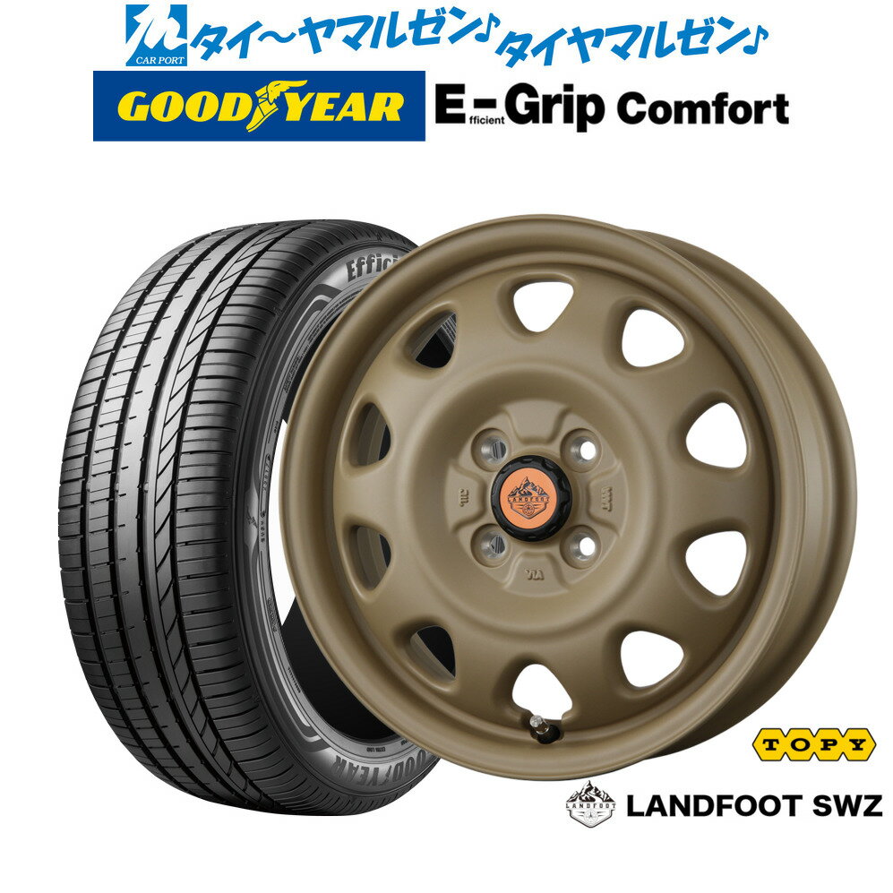 [6/15]割引クーポン配布新品 サマータイヤ ホイール4本セットトピー ランドフット SWZ15インチ 4.5Jグッドイヤー エフィシエント グリップ コンフォート165/55R15