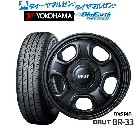 [6月20日]割引クーポン配布新品 サマータイヤ ホイール4本セットトライスター BRUT BR-3314インチ 4.5Jヨコハマ BluEarth ブルーアース (AE-01)155/55R14