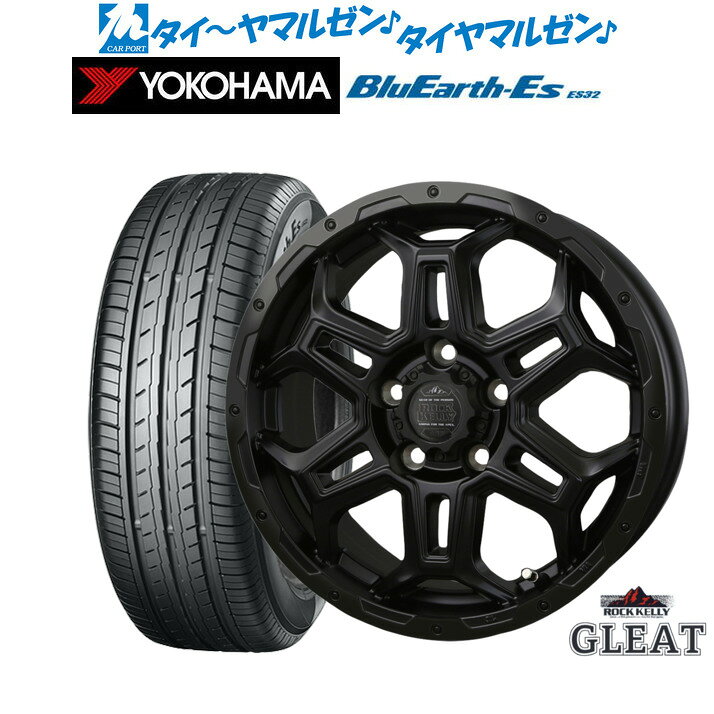 [SS限定]P最大44倍&クーポン配布新品 サマータイヤ ホイール4本セットBADX ロックケリー ROCK KELLY グリート Black Edition(5穴)16インチ 6.5Jヨコハマ BluEarth-ES ブルーアースイーエス ES32195/50R16