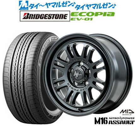 新品 サマータイヤ ホイール4本セットMID ナイトロパワー M16 アサルト16インチ 7.0Jブリヂストン ECOPIA エコピア EV-01205/55R16