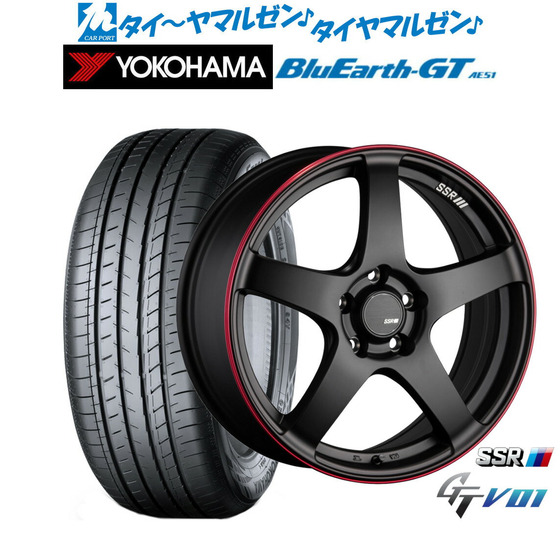 新品 サマータイヤ ホイール4本セットタナベ SSR GT V0118インチ 8.5Jヨコハマ BluEarth ブルーアース GT (AE51) 215/40R18