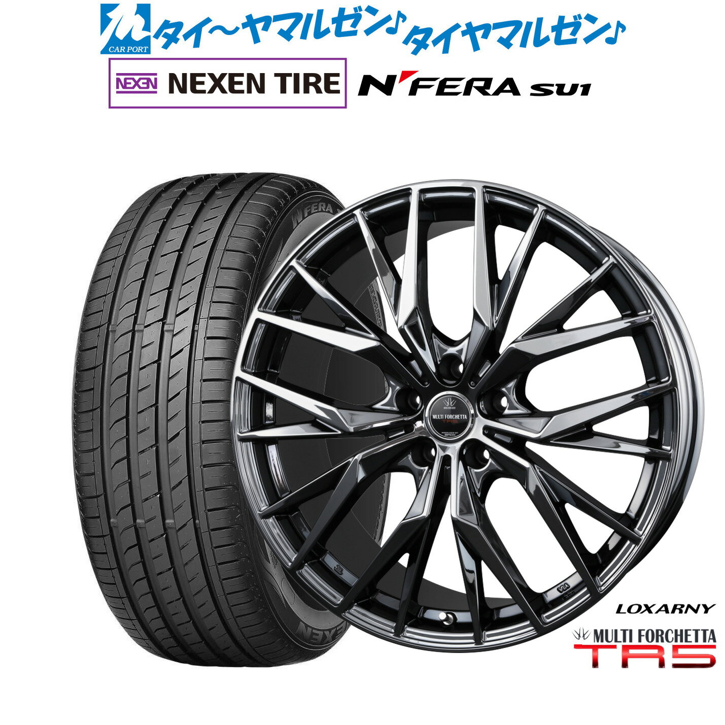 [マラソン期間]割引クーポン配布新品 サマータイヤ ホイール4本セットBADX ロクサーニ マルチフォルケッタ TR518インチ 7.5JNEXEN ネクセン N FERA SU1215/40R18