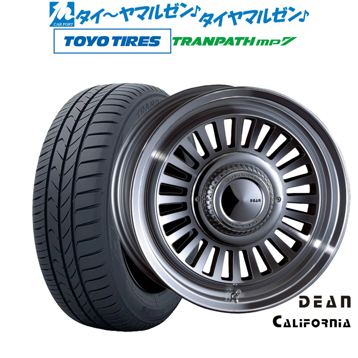 新品 サマータイヤ ホイール4本セットクリムソン ディーン カリフォルニア16インチ 6.0Jトーヨータイヤ トランパス TRANPATH mp7 215/70R16
