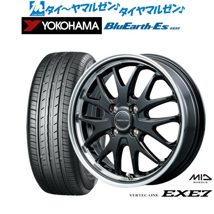 [SS期間限定]割引クーポン配布新品 サマータイヤ ホイール4本セットMID ヴァーテック ワン EXE715インチ 5.5Jヨコハマ BluEarth-ES ブルーアースイーエス ES32185/65R15