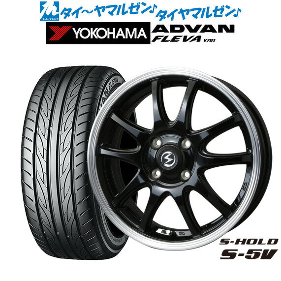 [6/15]割引クーポン配布新品 サマータイヤ ホイール4本セットBADX エスホールド S-5V15インチ 4.5Jヨコハマ ADVAN アドバン フレバ V701165/50R15