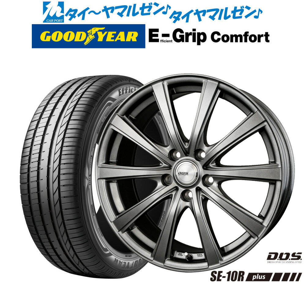 [SS期間]割引クーポン配布新品 サマータイヤ ホイール4本セットBADX D,O,S(DOS) SE-10R plus18インチ 7.5Jグッドイヤー エフィシエント グリップ コンフォート235/45R18