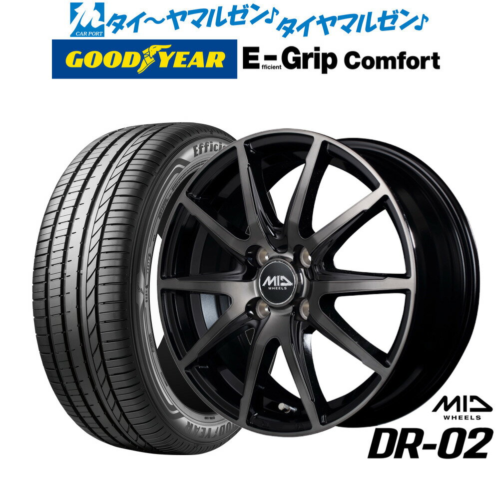 [12/1]ストアポイント5倍！新品 サマータイヤ ホイール4本セットMID ホイールズ DR-0215インチ 4.5Jグッドイヤー エフィシエント グリップ コンフォート165/50R15