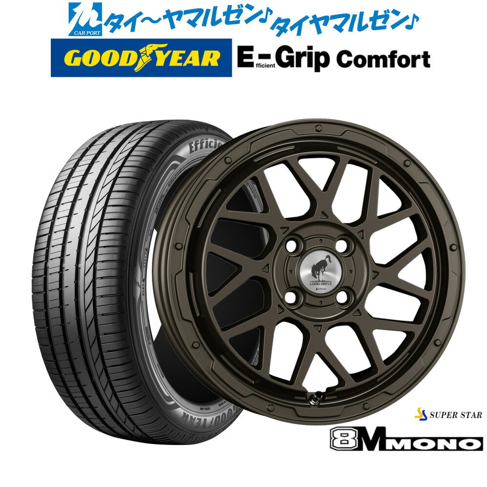 [6/22〜26]割引クーポン配布新品 サマータイヤ ホイール4本セットスーパースター ロディオドライブ 8Mモノ16インチ 6.0Jグッドイヤー エフィシエント グリップ コンフォート195/45R16