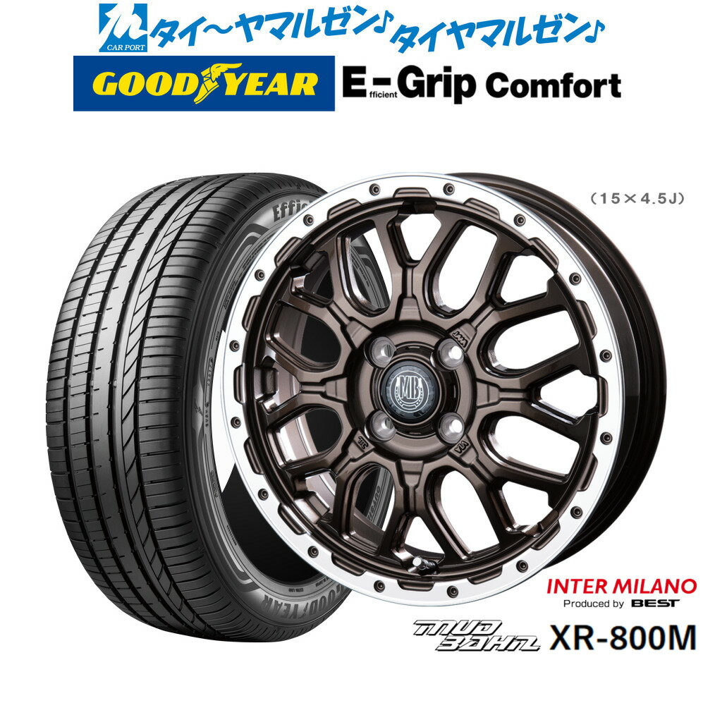 [6/15]割引クーポン配布新品 サマータイヤ ホイール4本セットインターミラノ マッドバーン XR-800M15インチ 4.5Jグッドイヤー エフィシエント グリップ コンフォート165/55R15