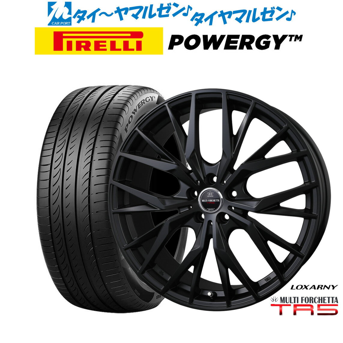 新品 サマータイヤ ホイール4本セットBADX ロクサーニ マルチフォルケッタ TR5 Black Edition19インチ 8.0Jピレリ POWERGY (パワジー)245/35R19