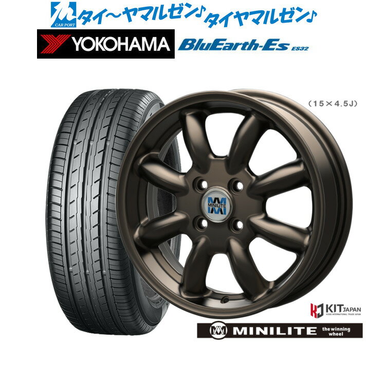 [6/22〜26]割引クーポン配布新品 サマータイヤ ホイール4本セットミニライト14インチ 4.5Jヨコハマ BluEarth-ES ブルーアースイーエス ES32155/55R14