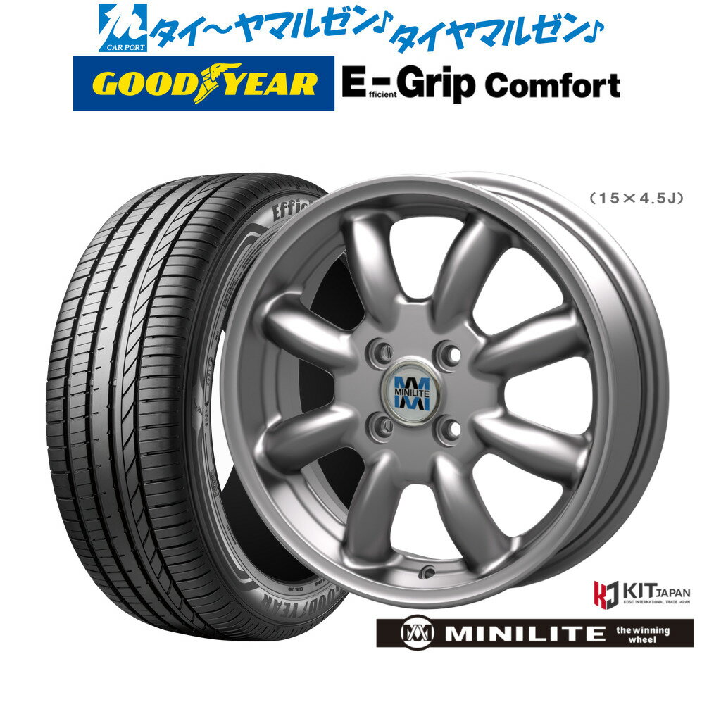 [6/15]割引クーポン配布新品 サマータイヤ ホイール4本セットミニライト14インチ 4.5Jグッドイヤー エフィシエント グリップ コンフォート155/65R14
